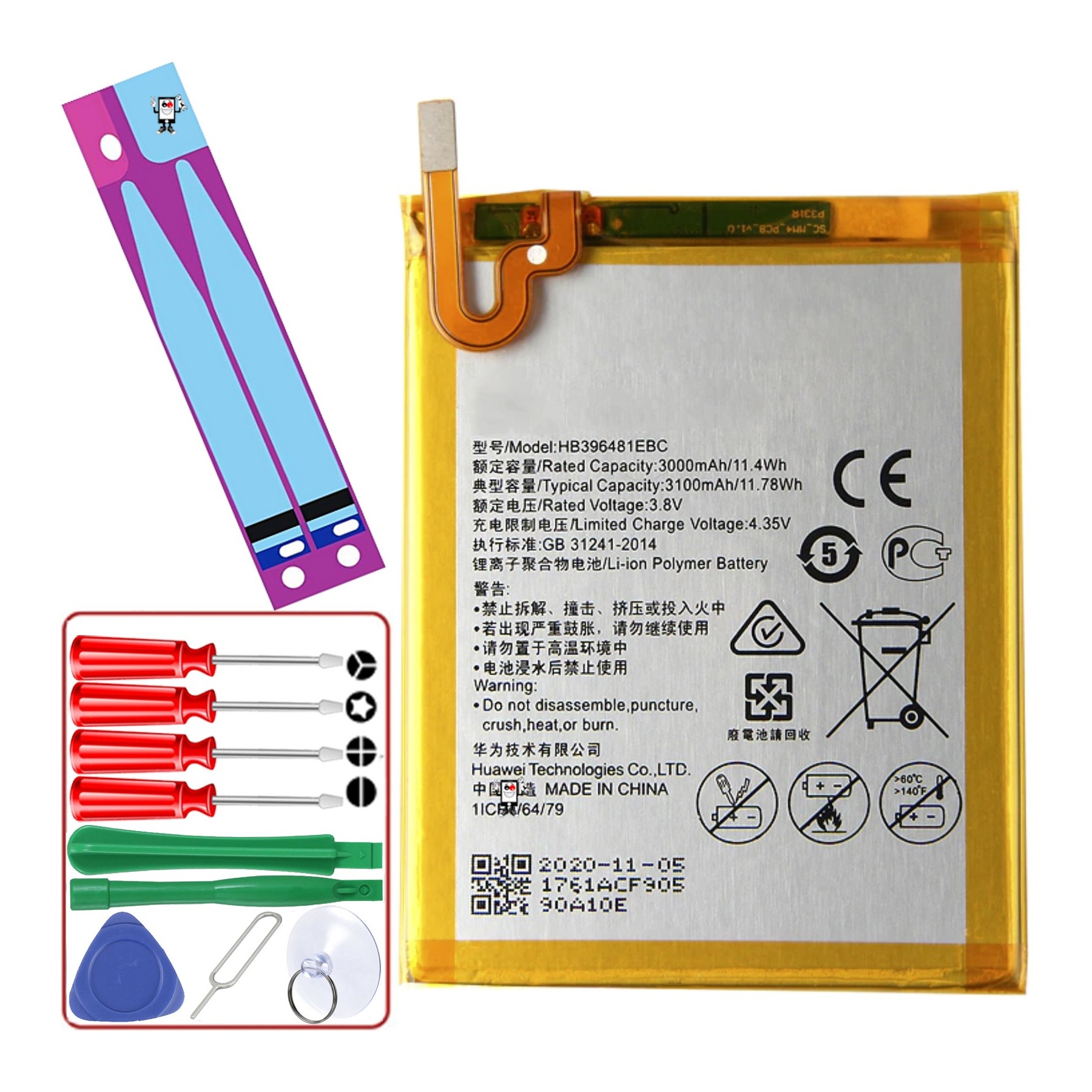 Bateria Para Huawei G7 Plus G8 G8X Honor 5A 5X Y6 Ii Mpn Original Hb396481Ebc