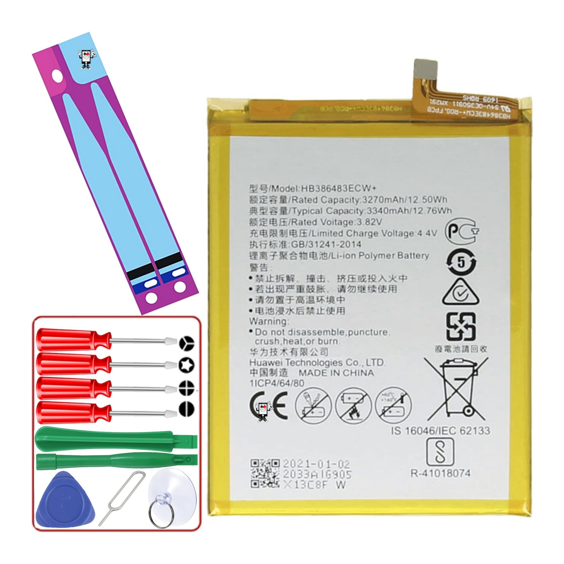 Bateria Para Huawei Honor 6X 6C Enjoy 6S, G9 Nova Plus, Mpn Original Hb386483Ecw