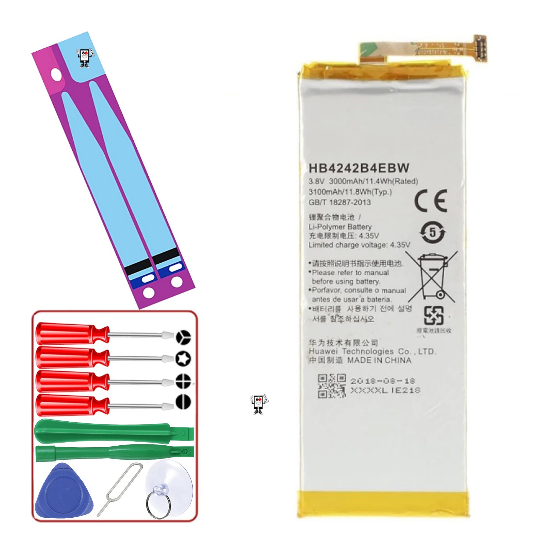 Bateria Para Huawei Honor 6, Honor 4X Y Shot X (7I), MPN Original Hb4242B4Ebw