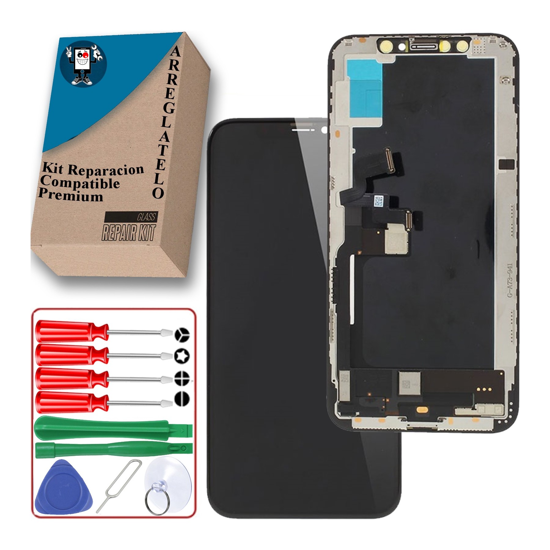 Kit Reparación Pantalla Para iPhone XS, Negra & Herramientas