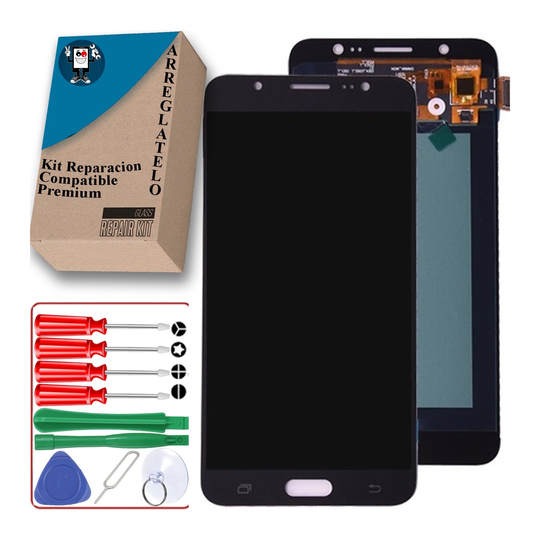 Kit Reparación Pantalla para Samsung Galaxy J7 2016 J710F, TFT, Negra