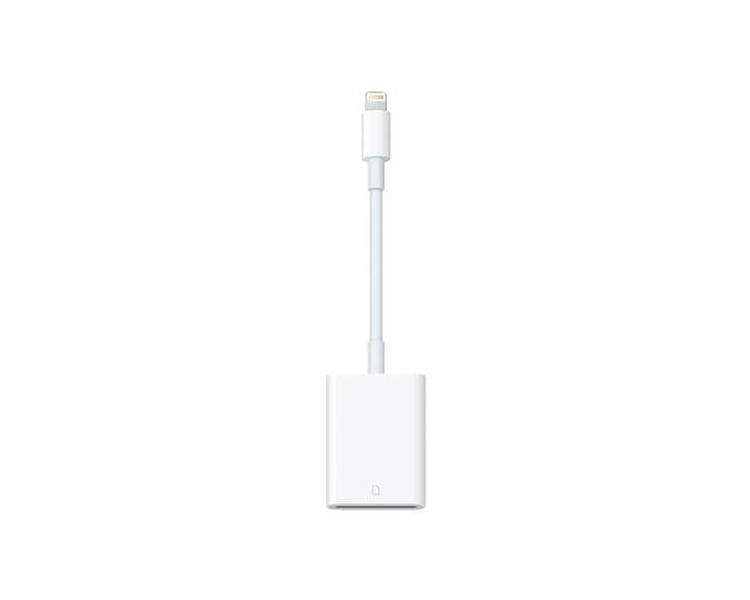 Cable Adaptador Lightning a Lector Tarjetas SD Apple Blanco
