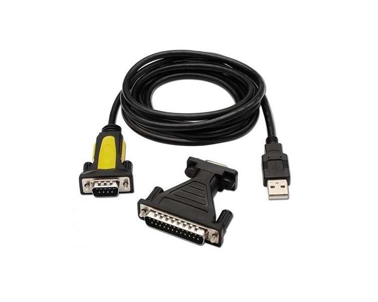 ADAPTADOR USB(A)M A SERIE RS232 AISENS 1.8M NEGRO