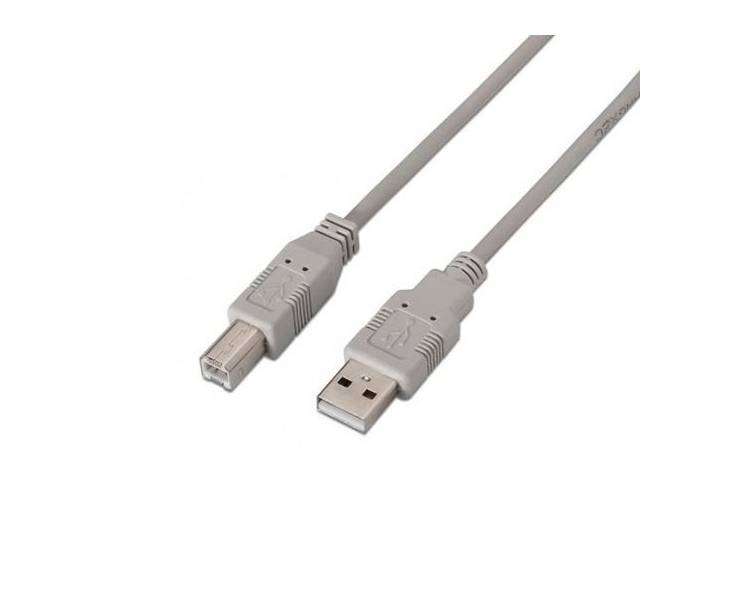 CABLE USB(A) 2.0 A USB(B) 2.0 AISENS 3M BEIGE