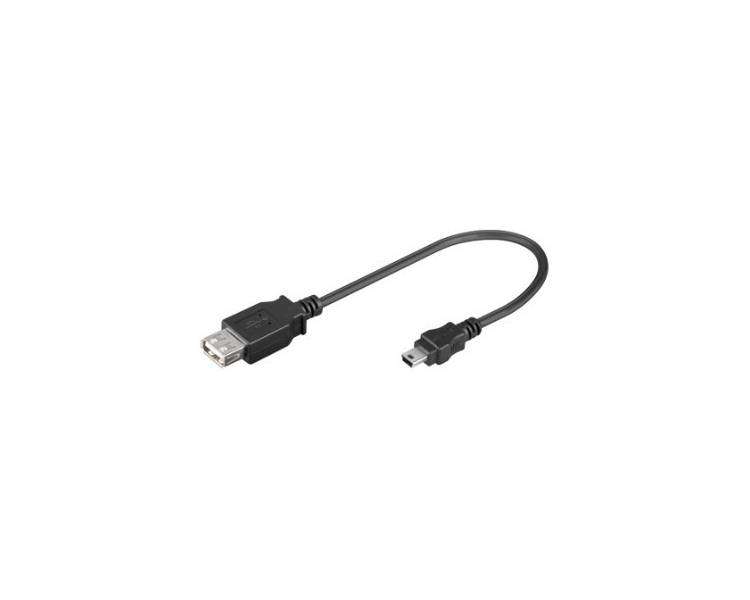 CABLE USB(A) 2.0 A MINI USB(B) 2.0 GOOBAY 0.2M NEGRO