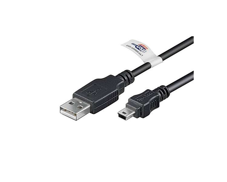 CABLE USB(A) 2.0 A MINI USB(B) 2.0 GOOBAY 3M NEGRO