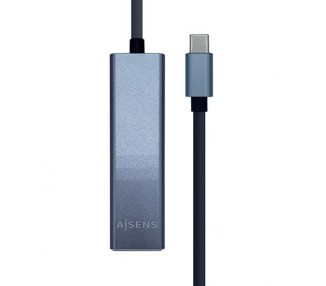 HUB 3 PUERTOS USB 3.2 + RJ-45 AISENS TYPE-C GRIS