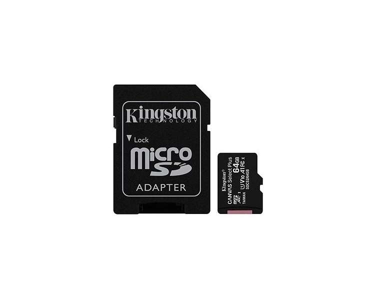 MEM MICRO SDXC 64GB KINGSTON CANVAS SELECT+ADAPT