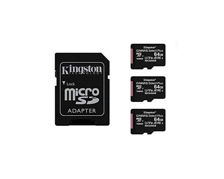 Memoria USB MEM MICRO SDXC 64GB KINGSTON CANVAS SELECT+ADAPT