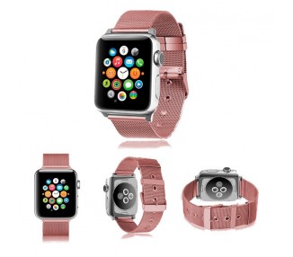 Correa COOL para Apple Watch Series 1 / 2 / 3 / 4 / 5 / 6 / 7 / SE (42 / 44 / 45 mm) Metal Rosa