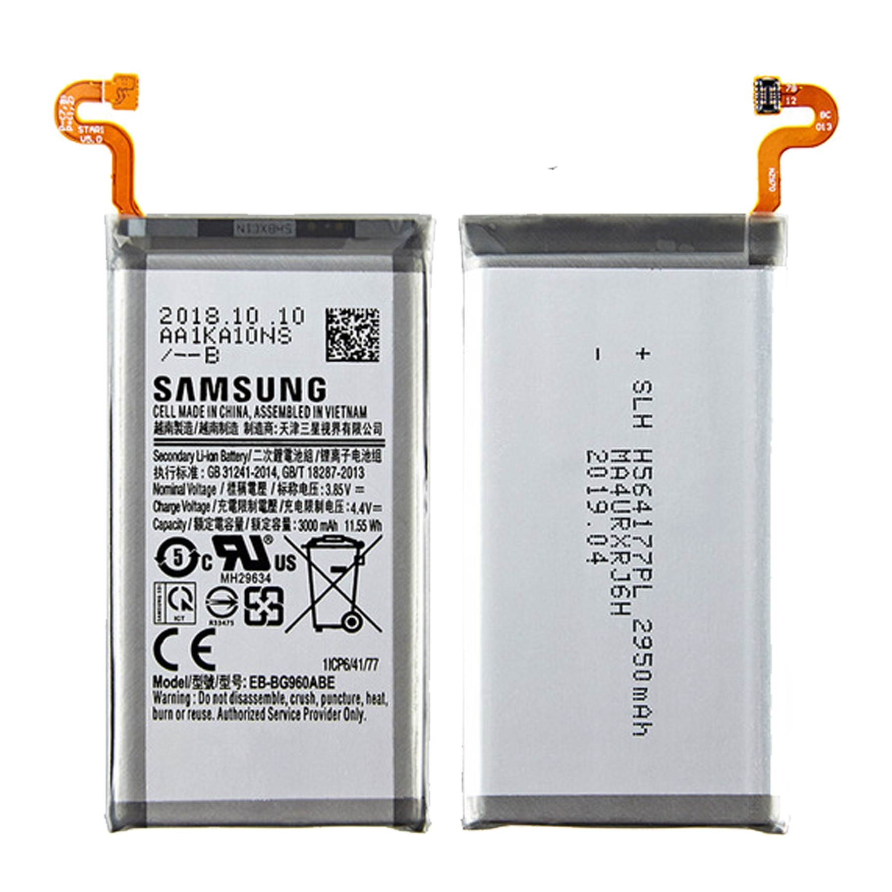 Original Battery for Samsung Galaxy S9 EB-BG960ABE, Refurbished