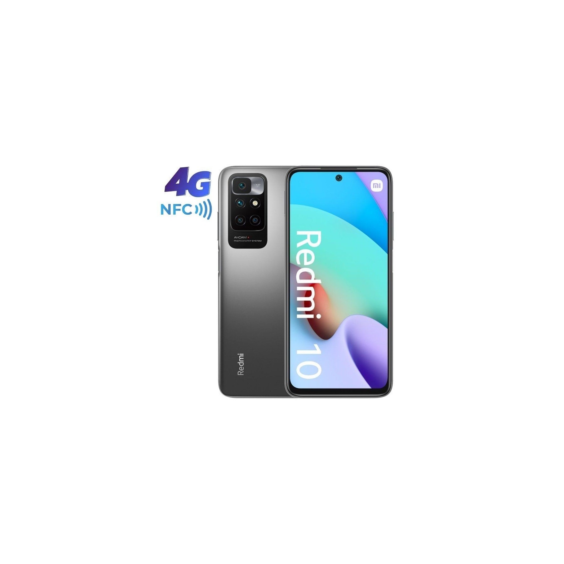 Smartphone xiaomi redmi 10 nfc 4gb/ 64gb/ 6.5'/ gris carbón