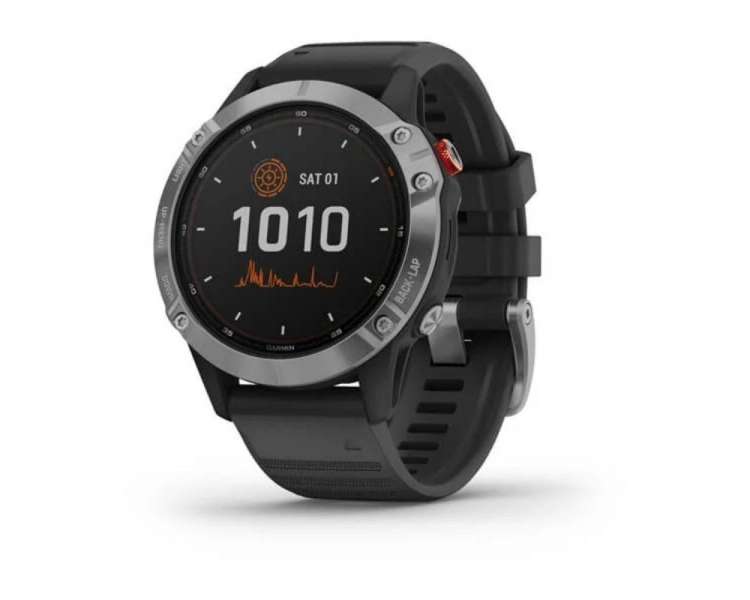Smartwatch garmin fénix 6 solar/ notificaciones/ frecuencia cardíaca/ gps/ plata y negro