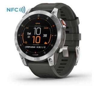 Smartwatch garmin epix 2/ notificaciones/ frecuencia cardíaca/ gps/ plata y gris