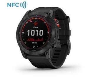 Smartwatch garmin fénix 7x solar/ notificaciones/ frecuencia cardíaca/ gps/ negro y plata