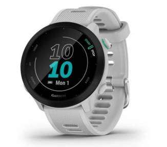 Smartwatch garmin forerunner 55/ notificaciones/ frecuencia cardíaca/ gps/ blanco