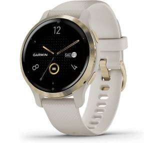 Smartwatch garmin venu 2s notificaciones/ frecuencia cardíaca/ gps/ oro y beige