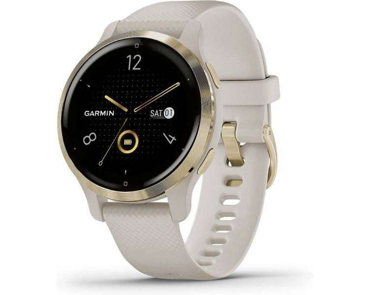 Smartwatch garmin venu 2s notificaciones/ frecuencia cardíaca/ gps/ oro y beige