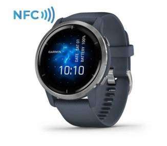 Smartwatch garmin venu 2 notificaciones/ frecuencia cardíaca/ gps/ azul grafito y plata
