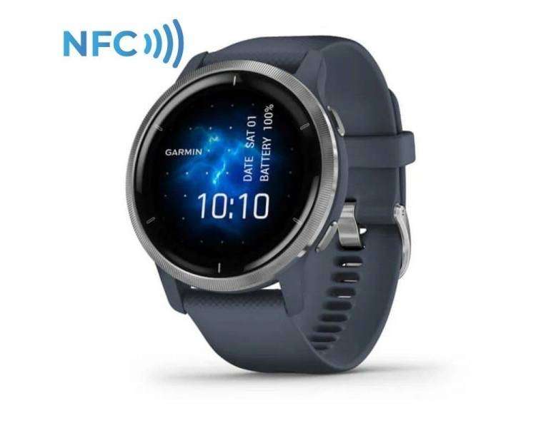 Smartwatch garmin venu 2 notificaciones/ frecuencia cardíaca/ gps/ azul grafito y plata