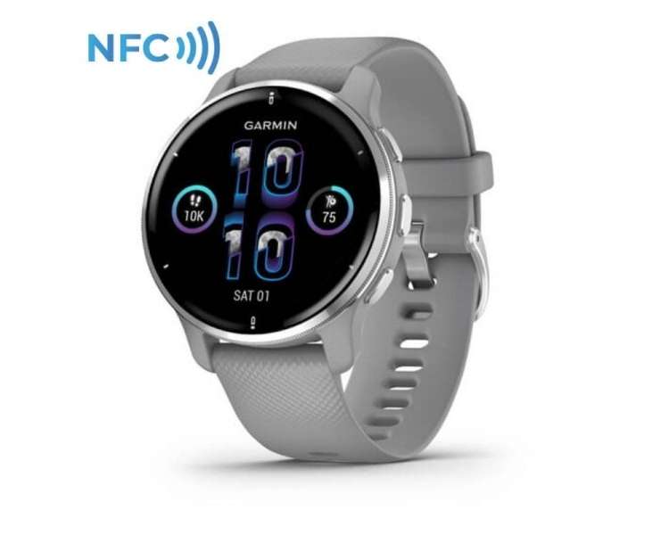 Smartwatch garmin venu 2 plus/ notificaciones/ frecuencia cardíaca/ gps/ plata y gris