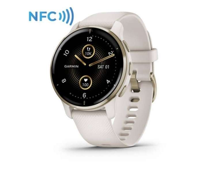 Smartwatch garmin venu 2 plus/ notificaciones/ frecuencia cardíaca/ gps/ beige y oro
