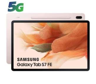 Tablet samsung galaxy tab s7 fe 12.4'/ 4gb/ 64gb/ 5g/ rosa