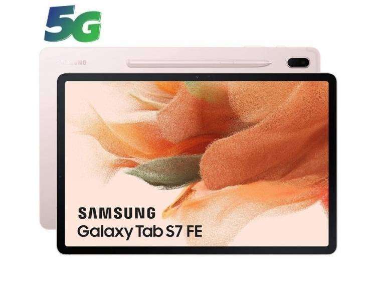 Tablet samsung galaxy tab s7 fe 12.4'/ 4gb/ 64gb/ 5g/ rosa