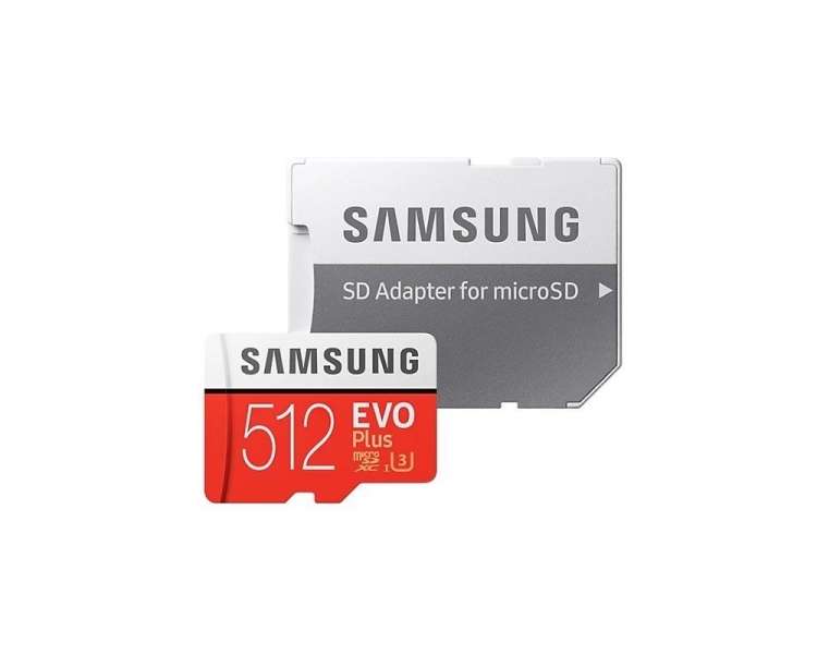 Tarjeta De Memoria Samsung Evo Plus 512Gb Microsd Xc Con Adaptador Clase 10/100Mbs