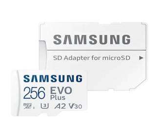 Tarjeta de memoria samsung evo plus 2021 256gb microsd xc con adaptador/ clase 10/ 130mbs
