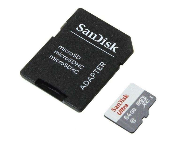 Tarjeta de memoria sandisk ultra 64gb microsd xc con adaptador/ clase 10/ 100mb/s