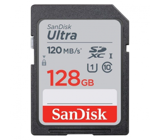Tarjeta de memoria sandisk ultra 128gb sd xc uhs-i - sdxc/ clase 10/ 120mbs