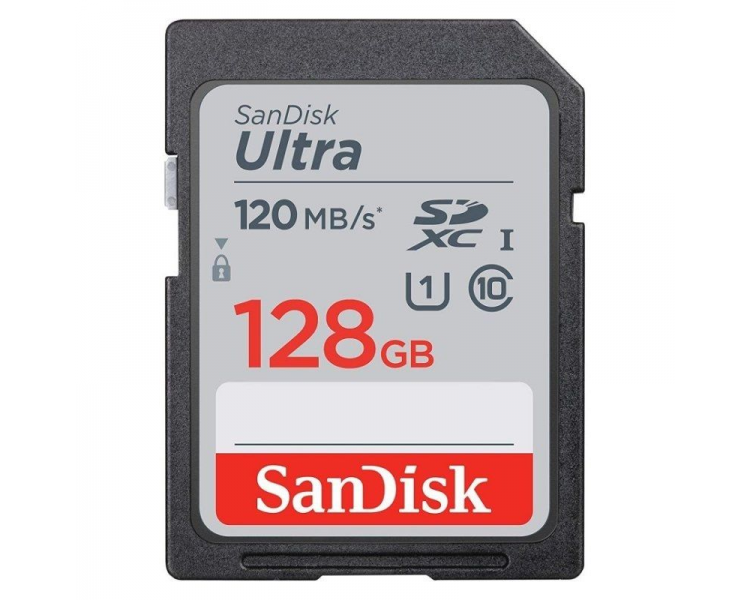 Tarjeta de memoria sandisk ultra 128gb sd xc uhs-i - sdxc/ clase 10/ 120mbs