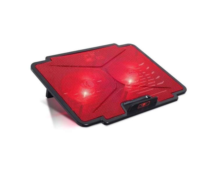 Soporte refrigerante spirit of gamer airblade 100 rojo para portátiles hasta 15.6'/ iluminación led