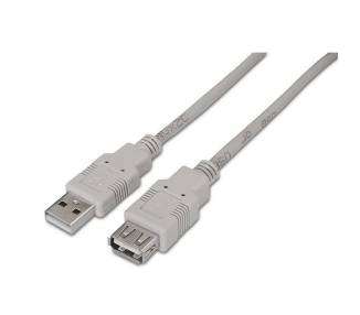 Cable alargador usb 2.0 aisens a101-0013/ usb macho - usb hembra/ 1.8m/ beige