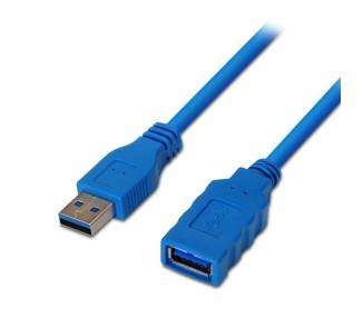 Cable alargador usb 3.0 aisens a105-0045/ usb macho - usb hembra/ 1m / azul