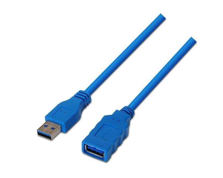 Cable alargador usb 3.0 aisens a105-0046/ usb macho - usb hembra/ 2m/ azul