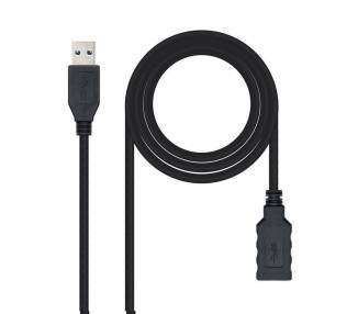 Cable alargador usb 3.0 nanocable 10.01.0902-bk/ usb macho - usb hembra/ 2m/ negro
