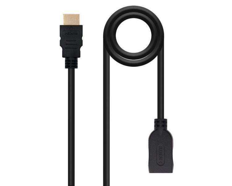 Cable alargador hdmi nanocable 10.15.1013/ hdmi macho - hdmi hembra/ 3m/ negro