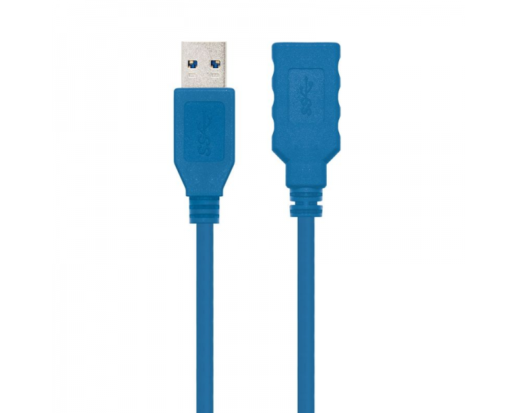 Cable alargador usb 3.0 nanocable 10.01.0902-bl/ usb macho - usb hembra/ 2m/ azul