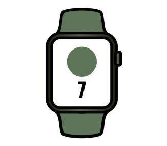 Apple watch series 7/ gps/ cellular/ 41 mm/ caja de aluminio en verde/ correa deportiva verde trebol