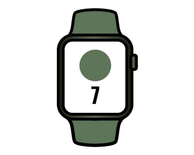 Apple watch series 7/ gps/ cellular/ 41 mm/ caja de aluminio en verde/ correa deportiva verde trebol
