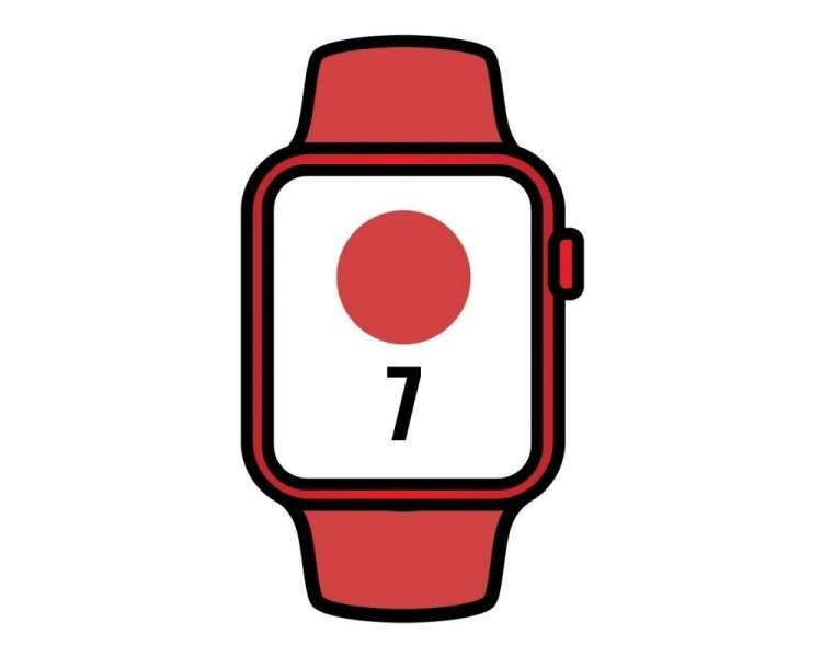 Apple watch series 7/ gps/ cellular/ 41 mm/ caja de aluminio en rojo/ correa deportiva roja