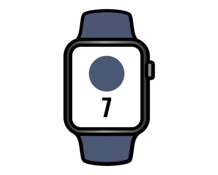 Apple watch series 7/ gps/ cellular/ 41 mm/ caja de acero grafito/ correa deportiva azul abismo
