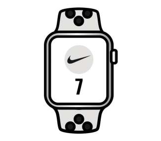 Apple watch series 7/ nike/ gps/ cellular/ 41 mm/ caja de aluminio en plata/ correa deportiva nike platino negro