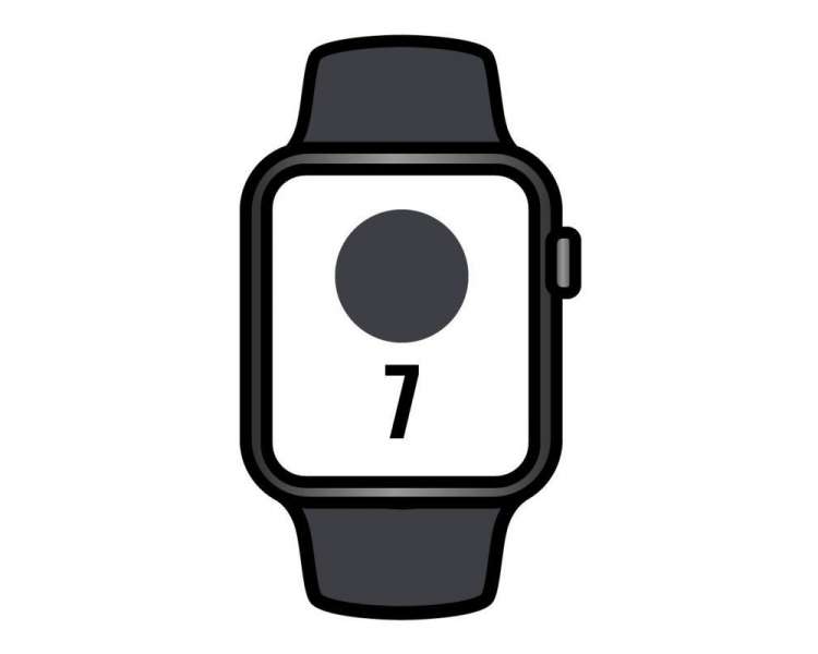 Apple watch series 7/ gps/ cellular/ 45 mm/ caja de aluminio en negro medianoche/ correa deportiva negro medianoche
