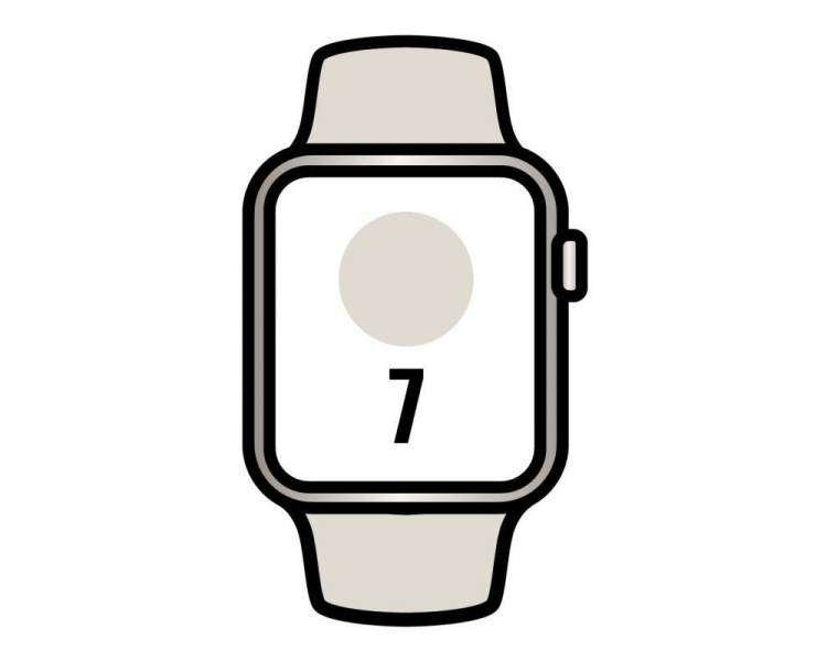 Apple watch series 7/ gps/ cellular/ 45 mm/ caja de aluminio en blanco estrella/ correa deportiva blanco estrella