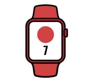 Apple watch series 7/ gps/ 41 mm/ caja de aluminio en rojo/ correa deportiva roja