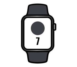 Apple watch series 7/ gps/ 45 mm/ caja de aluminio en negro medianoche/ correa deportiva negro medianoche
