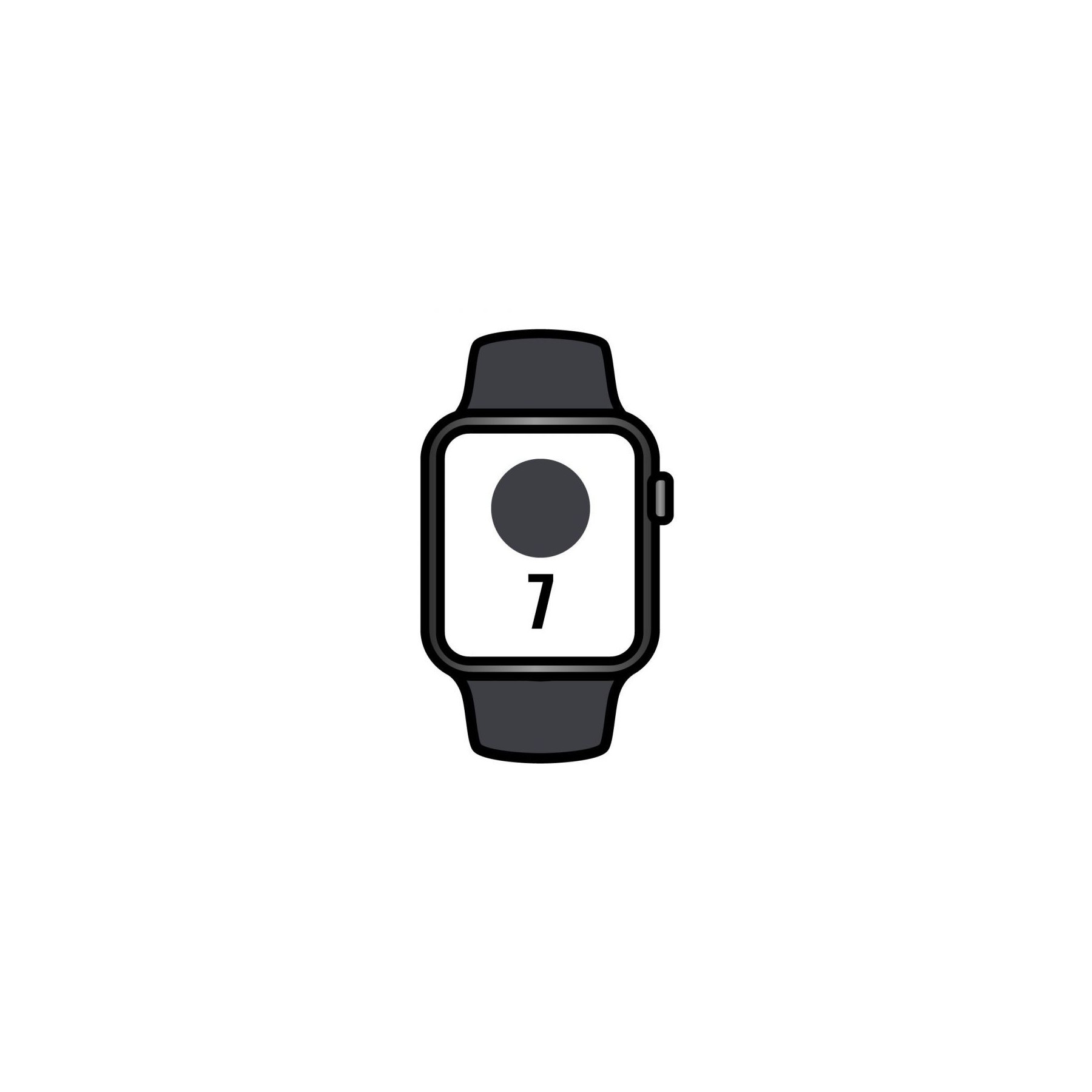 Apple watch series 7/ gps/ 45 mm/ caja de aluminio en negro medianoche/ correa deportiva negro medianoche